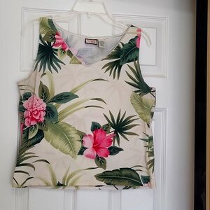 Tank Top, Floral and Tan, Size LG, Brand: Jamaica Bay $20